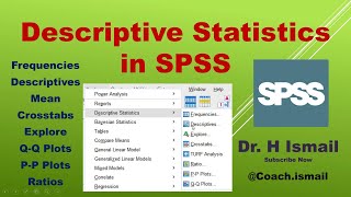 Descriptive Statistics in SPSS  Frequencies  Means  Crosstabs  QQ Plots  PP Plots  Ratios [upl. by Alleber]