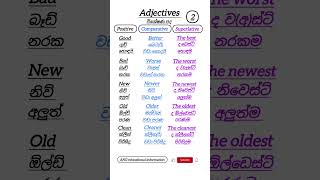 Adjectives 2 💯 මතක තබා ගැනීමටforyou english [upl. by Mihsah579]