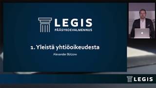 Legiksen Johdantokurssi osa 11 Yhtiöoikeus [upl. by Asiuqram]