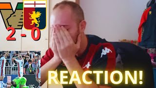 DISTRUTTO VENEZIA  GENOA 20 LIVE REACTION ESTREMA SOFFERENZA [upl. by Melicent]