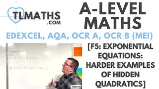 ALevel Maths F521 Exponential Equations Harder Examples of Hidden Quadratics [upl. by Schinica]