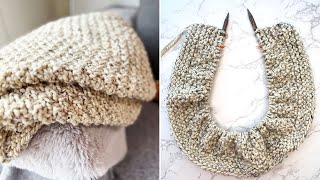 How To Knit A Blanket For Beginners Irish Moss Stitch Pattern [upl. by Eblehs]