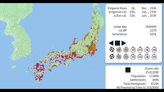 PAX SAPIENTICA v121 移動距離400km Yayoi Simulation 第78回日本人類学会大会 発表動画 [upl. by Aicenek154]