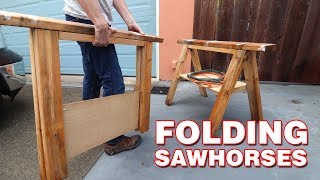 Folding Sawhorses  STEP BY STEP with limited tools [upl. by Raouf]