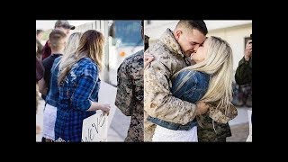 EMOTIONAL SURPRISE Military Homecoming Girlfriends Reunion [upl. by Dorolisa]