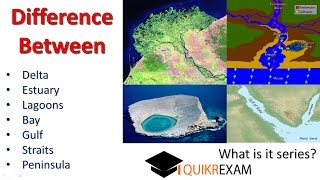 What is the difference between delta estuary lagoon bay gulf Straits peninsula [upl. by Sakiv]