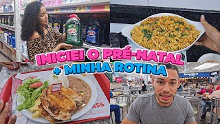 Vlog Iniciei o PréNatal Almoço no Shopping Compras no Mercado Cuidei do Lar [upl. by Euqinmod]