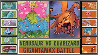 GMAX VENUSAUR vs GMAX Charizard  Gigantamax Starter Pokémon Battle [upl. by Brady]