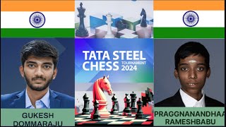 Tata Steel Chess Tournament 2024  Praggnanandhaa R Vs Gukesh D [upl. by Mohammed]