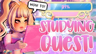 STUDYING BY THE DREAM FOUNTAIN QUEST ROYALE HIGH CAMPUS 3 HOW TO COMPLETE ALL QUESTS EASILY 2023 [upl. by Car675]