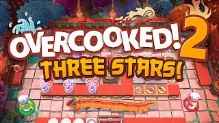 Overcooked 2  GET THREE STARS 4 Player Gameplay [upl. by Nostrebor]