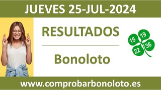 Resultado del sorteo Bonoloto del jueves 25 de julio de 2024 [upl. by Epuladaug]