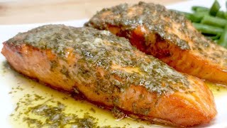 Lachs mit Haut braten Knuspriges Lachsfilet mit Zitronen Butter Sauce Lachs in der Pfanne braten [upl. by Stav]