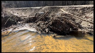 unclogging of culverts after storm attempt to clear out blocked culvert 21923 [upl. by Riehl]