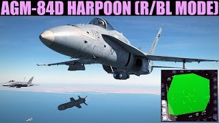 FA18C Hornet AGM84D Harpoon RBL ModeWithout Radar Tutorial  DCS WORLD [upl. by Sullecram144]