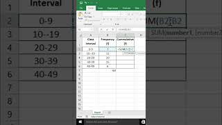 how to find cumulative frequency in Excel shortsfeed trending [upl. by Nedgo]