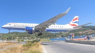 SKIATHOS 2019  LOWEST LANDING EVER The EUROPEAN ST MAARTEN 4K [upl. by Intosh]