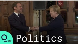 Macron Bids Farewell to Merkel in A Special Ceremony [upl. by Maye]