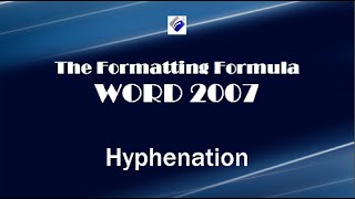 Word 2007 Hyphenation  Add Automatic Hyphenation To Your Documents [upl. by Fairman839]