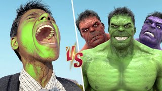 Hollywood Hulk Transformation In Real Life  Red Hulk vs Green Hulk vs Giant Thanos Hulk [upl. by Urd645]