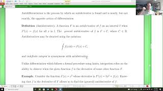 Calc II Review  Antiderivative 1  Definition [upl. by Eimat]