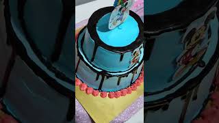 Two tier cake tutorial 40 double flavour cakeCHOCOLATE amp STRAWBERRY trending cake cakedecor [upl. by Woolley732]