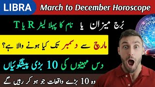 Libra March 2024 to December 2024 Horoscope Urdu Hindi  Tula Rashi March To Dec Monthly Horoscope [upl. by Harrad]