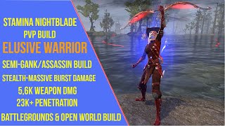 Powerful Stamina Nightblade PVP Build for ESO Gold Road  Elusive Warrior Stamblade PVP Build [upl. by Clover]