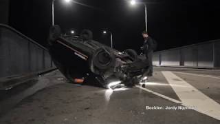 Auto ondersteboven op Zwijndrechtse Brug [upl. by Earleen]