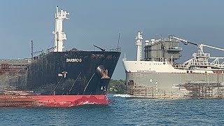 Saltwater Ship Barbro G Passing Manitoulin Freighter Salute [upl. by Adnilasor807]