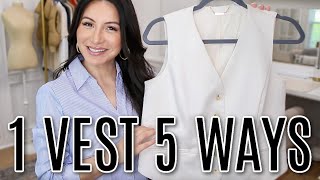 HOW TO STYLE 1 VEST 5 WAYS  How I Put together outfits Spring and Summer Outfit Ideas  LuxMommy [upl. by Rekrap]