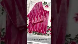 Pure soft LENIN SAREE with ikkat cotton blouse ☝️🤩shorts yt cotton wholesaleprice leninsarees [upl. by Enirbas]