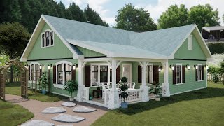 🏡 Gorgeous Classic Small House 12x12 m 40x40 ft  Smart Floor Plan with 3 Bedrooms [upl. by Amandy8]