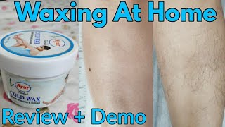 Ayur cold wax review  demo  waxing at home  remove body hair at home  leg waxing  wax strips [upl. by Reinnej226]