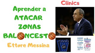 ATACAR ZONAS BALONCESTOClinic AEEB de Ettore Messina de PRINCIPIOS BÁSICOS para ataque contra zona [upl. by Delogu682]