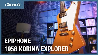 Epiphone 1958 Korina Explorer  zZounds [upl. by Airekat190]