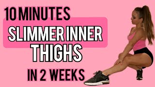 SLIMMER INNER THIGHS in 2 weeks 10 minute workout at home No equipment Legs workout [upl. by Ellek757]