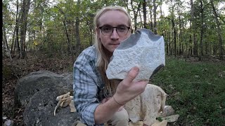 Flintknapping a HandAxe from a Big Georgetown Chert Nodule with only a hammer stone [upl. by Justin]