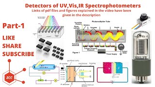 Detectors Part1  UV  Vis  IR  Photocell  Photo multiplier Tube  PMT  EMR  PNJunction  ZCC [upl. by Sellig]