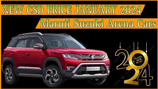 New CSD Price January 2024  Maruti Suzuki Arena car csd price 2024  Brezza Ertiga  CSD Cars [upl. by Siana]