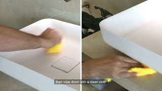 Bagnodesign Tutorial Cleaning Bagnoquartz and Bagnotech Products [upl. by Nnyltak]