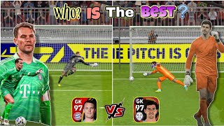 T Courtois vs M Neuer Goalkeeper Comparison  eFootball 2023 Mobile [upl. by Enilorac]