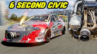 Racing The IRL WORLD Record Honda Civic w MASSIVE Turbo Mod  Assetto Corsa Driving [upl. by Nnylsoj]