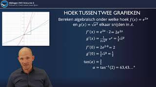 Hoek tussen twee lijnen bepalen in een assenstelsel met differentiëren [upl. by Pooh]