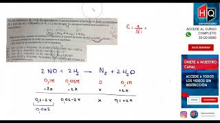 EJERCICIO 01  EQUILIBRIO QUIMICO  SIMULACRO PRACTICO  INGRESO A MEDICINA UNC [upl. by Haimrej]