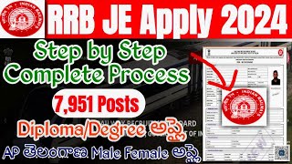 RRB JE Apply Online 2024 TeluguRRB Junior Engineer 2024 Application Online Process Step by Step [upl. by Lawtun688]