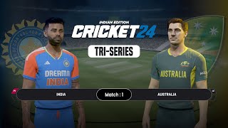 Ind vs Aus  Tri Series  India  Australia amp Pakistan T20 In Cricket 24 Live Stream  KD GAMING [upl. by Plate]