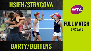 HsiehStrycova vs BartyBertens  Full Match  2020 Brisbane Doubles Final [upl. by Anyrtak]