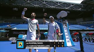 PospisilSock v CuevasGranollers highlights QF  Australian Open 2016 [upl. by Eslud]