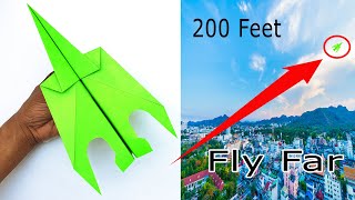 Super Speed 200 Feet How To Make Paper Airplane  The world Record Paper Plane That Fly Far [upl. by Wojak607]